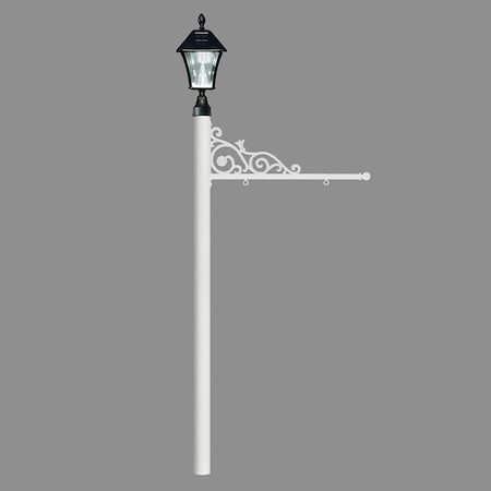 Qualarc Sign System w/Bayview Solar Lamp, NO BASE, White color REPST-000-WHT-SL